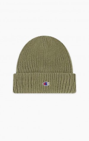 Chapeaux Champion C Logo Patch Alti Beanie Hat Femme Beige | 9321-ZNRYF