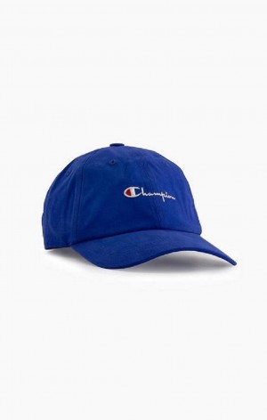 Chapeaux Champion Classiche Script Logo Baseball Cap Homme Bleu | 4678-ONRTU