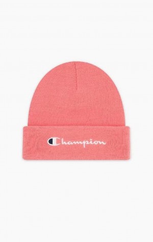 Chapeaux Champion Embroidered Script Logo Beanie Hat Femme Rose | 9703-IUSFY