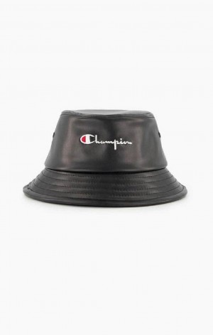 Chapeaux Champion Embroidered Script Logo Bucket Hat Femme Noir | 3184-DJHYE