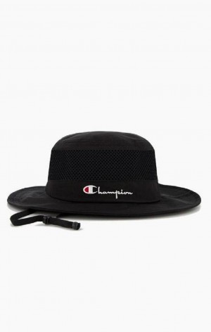 Chapeaux Champion Script Logo Bucket Hat Homme Noir | 4635-THVXS