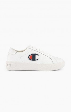 Chaussures de Sport Champion ERA Cuir Trainers Femme Blanche | 2457-GBLJF