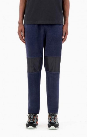 Pantalon Jogger Champion C Logo Polartech Recycled Velour Piste Pants Homme Bleu Foncé | 5892-RIEAF