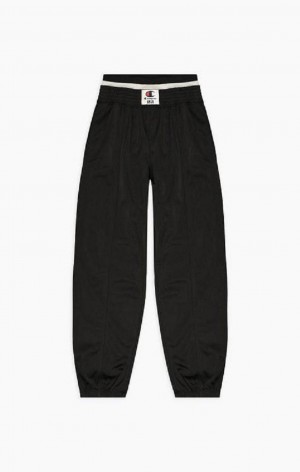 Pantalon Jogger Champion Double Taille Cigarette Piste Pants Femme Noir | 7605-SNIFX