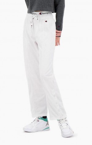 Pantalon Jogger Champion Double Waistband Popper Piste Pants Femme Blanche | 5102-PELNA