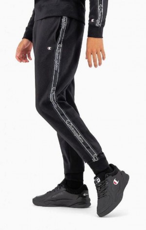 Pantalon Jogger Champion Jacquard Logo Tape Joggers Homme Grise Foncé | 0658-WRLPT