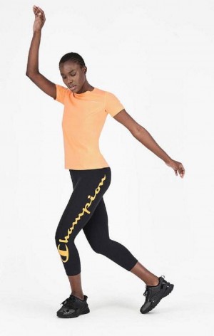 Pantalon Jogger Champion Script Logo 7/8 Leggings Femme Noir | 4651-DAFCY