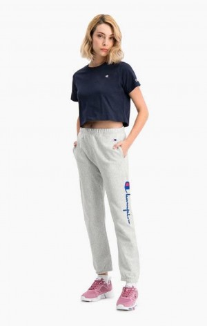 Pantalon Jogger Champion Script Logo Stretch Reverse Weave Joggers Femme Blanche | 7536-SOBWF