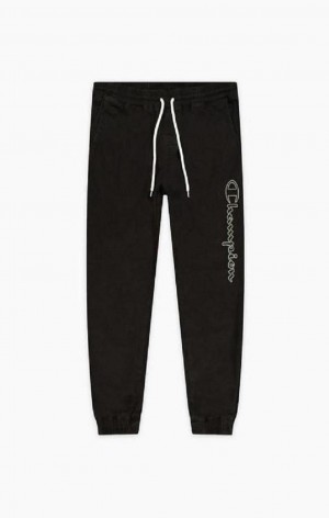 Pantalon Jogger Champion Script Logo Washed Joggers Homme Noir | 4396-XGCLN