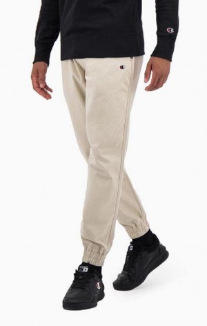 Pantalon Jogger Champion Stretch Coton Twill Cuffed Trousers Homme Marron | 4268-CGNTB