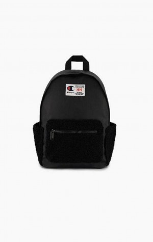 Sacs Champion 1919 Logo Teddy Backpack Femme Noir | 5619-ZPLQV