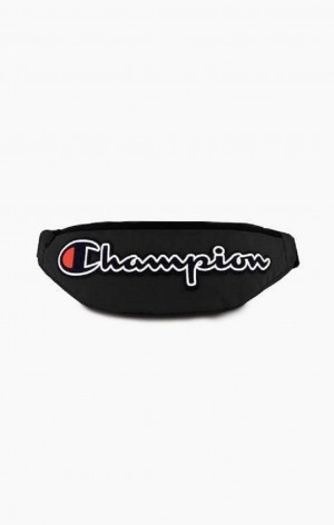 Sacs Champion Felt Script Logo Air Mesh Belt Bag Homme Noir | 9358-XDMSA