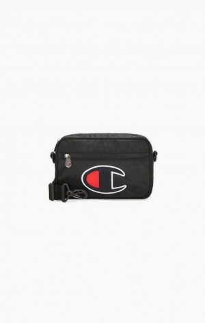 Sacs Champion Satin C Logo Patch Shoulder Bag Homme Noir | 1980-MKHPB