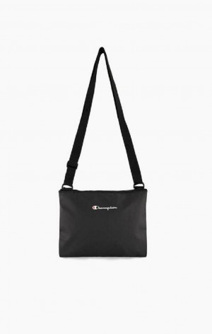 Sacs Champion Small Script Logo Woven Mini Shoulder Bag Femme Noir | 9408-IQEGY