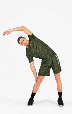 Short Champion Camo Quick Dry Course Shorts Homme Vert | 6905-TBHOY