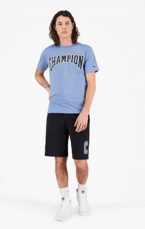 Short Champion Collegiate C Logo Shorts Homme Noir | 3710-ULIHO