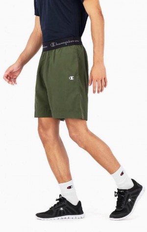 Short Champion Logo Tape Microfibre Performance Shorts Homme Vert | 1328-GHIEO