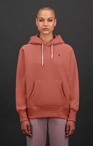 Sweat a Capuche Champion C Logo Reverse Weave Hoodie Femme Bordeaux | 8201-RQZKV