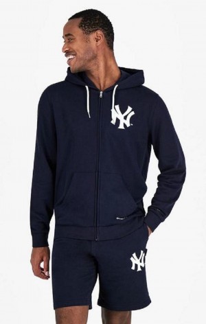 Sweat a Capuche Champion New York MLB Hoodie Homme Bleu Foncé | 4735-NYDAJ