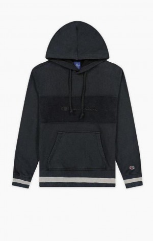 Sweat a Capuche Champion Script Logo Reverse Weave Hoodie Homme Noir | 6485-SCEGI