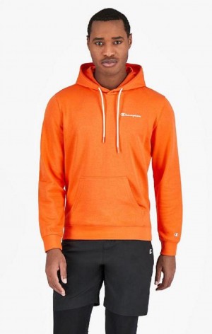 Sweat a Capuche Champion Small Script Logo Hoodie Homme Orange | 5280-YRXMI