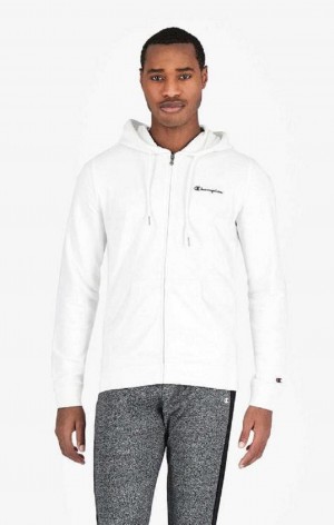 Sweat a Capuche Champion Small Script Logo Hoodie Homme Blanche | 2109-EGZCH