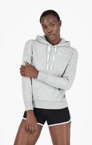 Sweat a Capuche Champion Small Script Logo Hoodie Femme Grise Clair | 6041-NQPZI