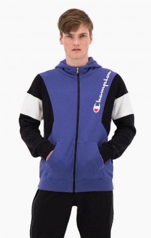 Sweat a Capuche Champion Zip-Up Colour Block Coton Terry Encapuchonné Jacket Homme Lavande | 9548-OBDEY