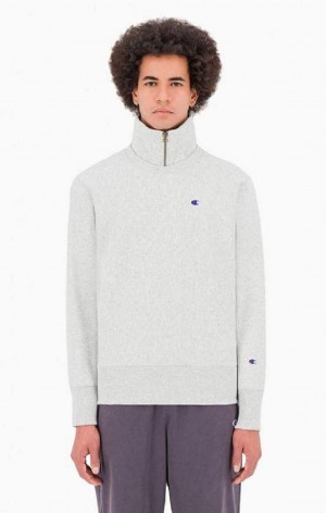 Sweats Champion Double Layer Reverse Weave Sweatshirt Homme Grise Clair | 9386-GZJKU