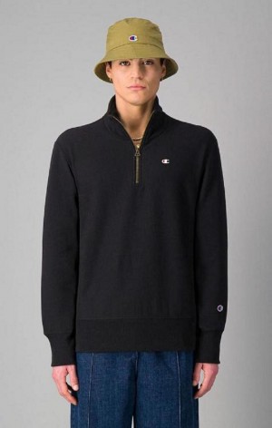 Sweats Champion Half Zip-Up Reverse Weave Sweatshirt Homme Noir | 2980-IFLNY