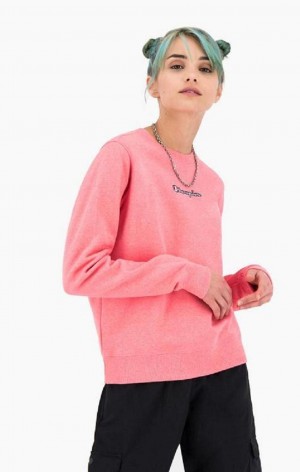 Sweats Champion Jaspé Script Logo Sweatshirt Femme Rose | 1360-FZPST