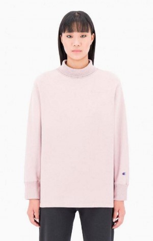 Sweats Champion Ombré Wash High Neck Sweatshirt Femme Rose | 8162-BTGLP