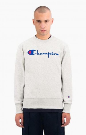 Sweats Champion Script Logo Reverse Weave Sweatshirt Homme Grise | 0942-TYHUV