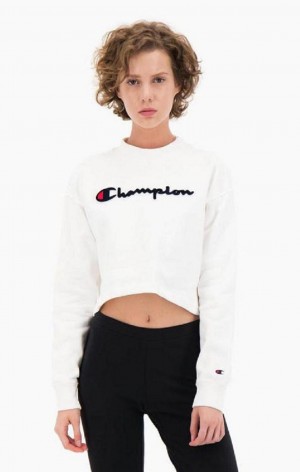 Sweats Champion Velvet Script Logo High Neck Sweatshirt Femme Rose | 8937-DWOQR