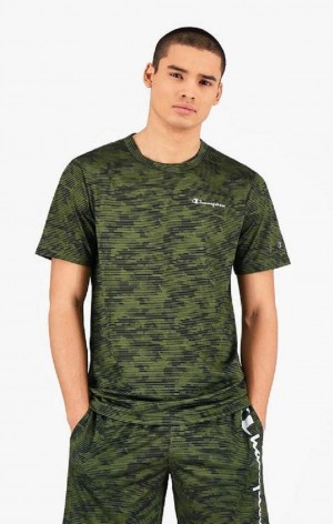 T Shirts Champion Camo Quick Dry Course T-Shirt Homme Vert | 9760-MNSOQ