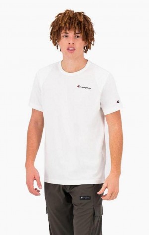 T Shirts Champion Graphique Logo Print Rembourré Insert T-Shirt Homme Blanche | 5708-XVJBL