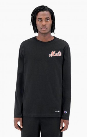 T Shirts Champion New York MLB T-Shirt Homme Noir | 0593-PMAUD