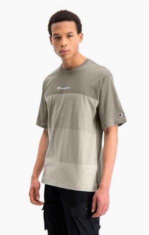 T Shirts Champion Ombré Panelled T-Shirt Homme Vert | 4087-TIKYF