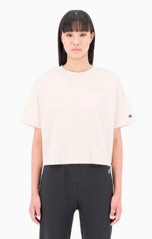 T Shirts Champion Ombré Wash Cropped T-Shirt Femme Jaune | 3724-OSLNX