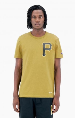 T Shirts Champion Pittsburgh MLB T-Shirt Homme Vert Olive Vert | 6023-BAJNW