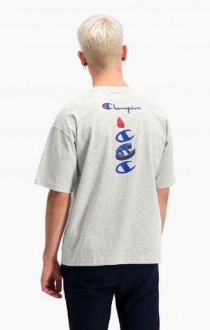 T Shirts Champion Products Inc. Logo T-Shirt Homme Grise Clair | 0735-VUBIO