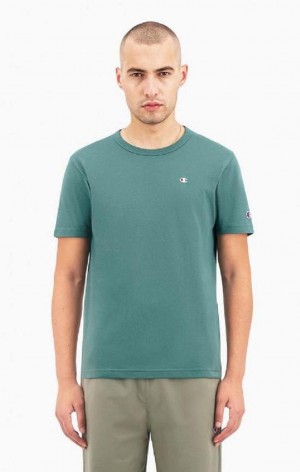 T Shirts Champion Small C Logo T-Shirt Homme Vert | 2348-OMRLS