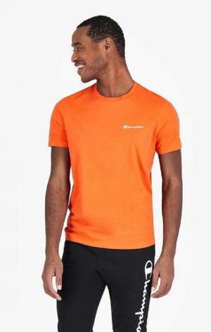 T Shirts Champion Small Script Logo T-Shirt Homme Orange | 0129-BOYSD