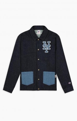 Vestes Champion New York MLB Denim Coach Jacket Homme Bleu Foncé | 1537-GNRLB