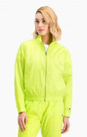 Vestes Champion Oversized C Logo Piste Jacket Femme Vert Clair | 8695-BLCQJ