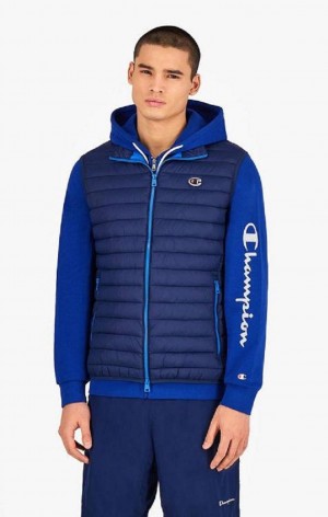 Vestes Champion Sans Manches Paneled Gilet Homme Bleu Foncé | 6310-SMKQP