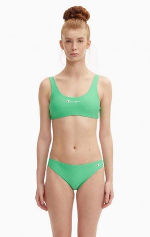 Vetement de Bain Champion Reversible Script Logo Bikini Top Femme Vert Clair | 8390-OYRNI