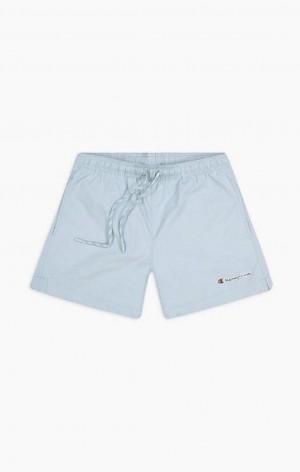 Vetement de Bain Champion Small Script Logo Pastel Swim Shorts Homme Bleu Clair | 4210-OWLYE