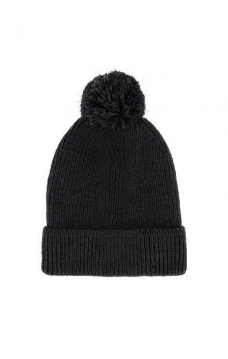 Chapeaux Champion C Logo Marl Bobble Beanie Hat Femme Noir | 1765-DPJOV