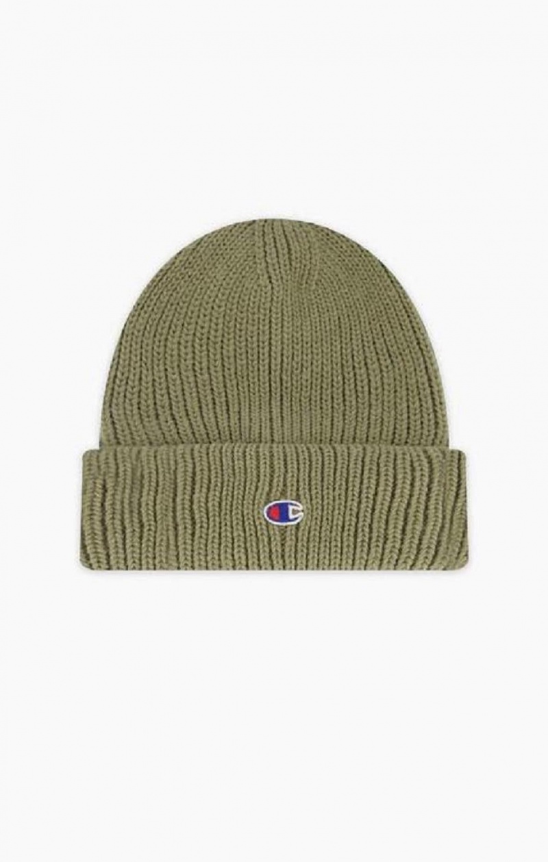 Chapeaux Champion C Logo Patch Alti Beanie Hat Femme Beige | 9321-ZNRYF